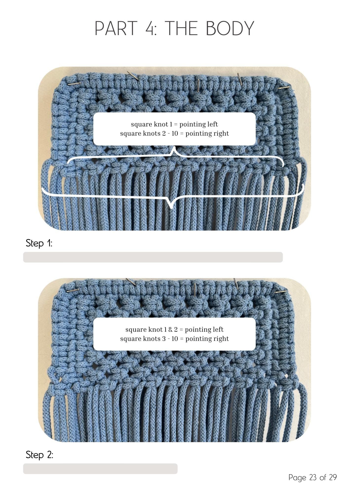 Macrame PATTERN - Written PDF, Video Tutorial and Knot Guide Included, DIY macrame crossbody clutch, Instant Digital Download