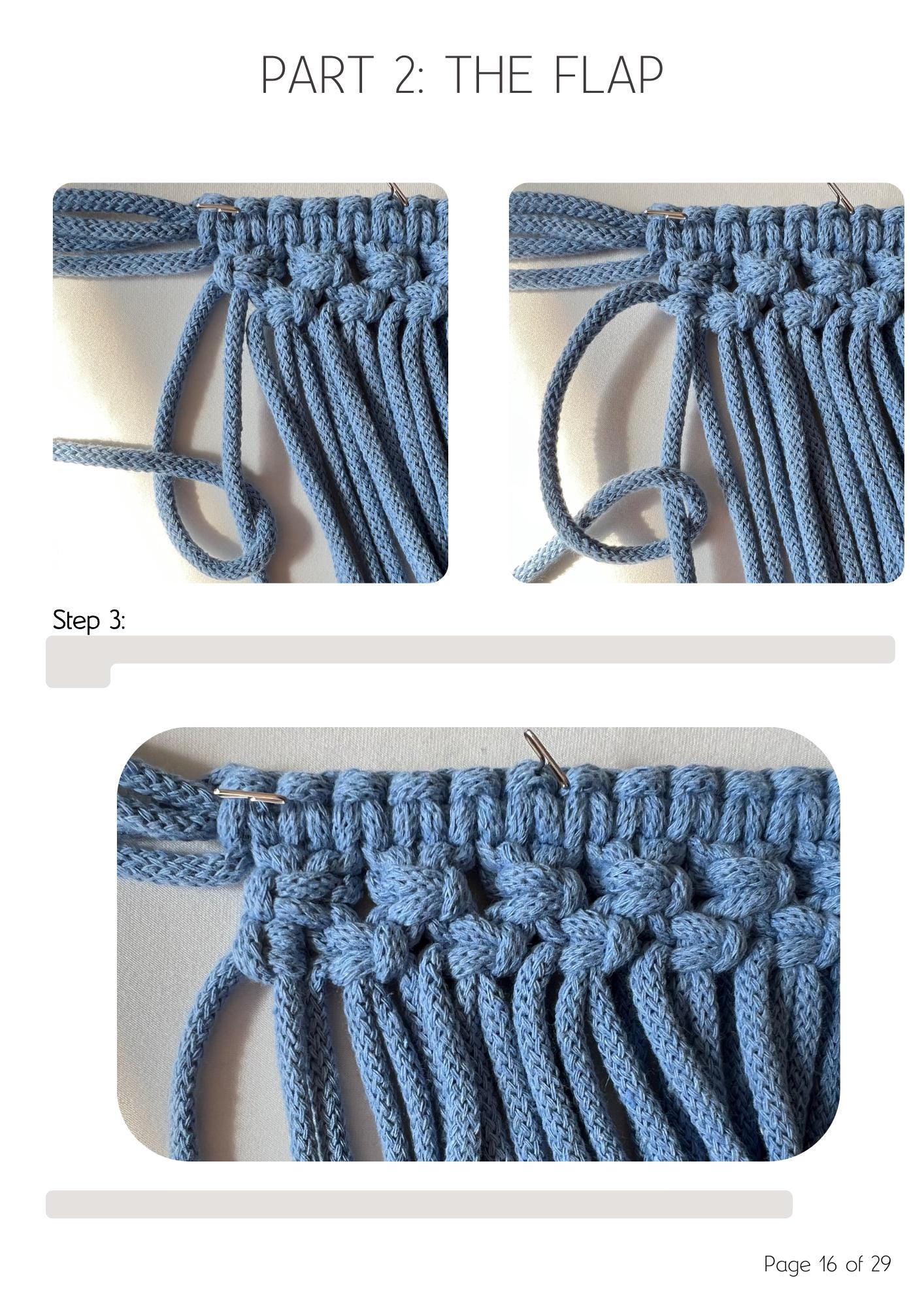 Macrame PATTERN - Written PDF, Video Tutorial and Knot Guide Included, DIY macrame crossbody clutch, Instant Digital Download