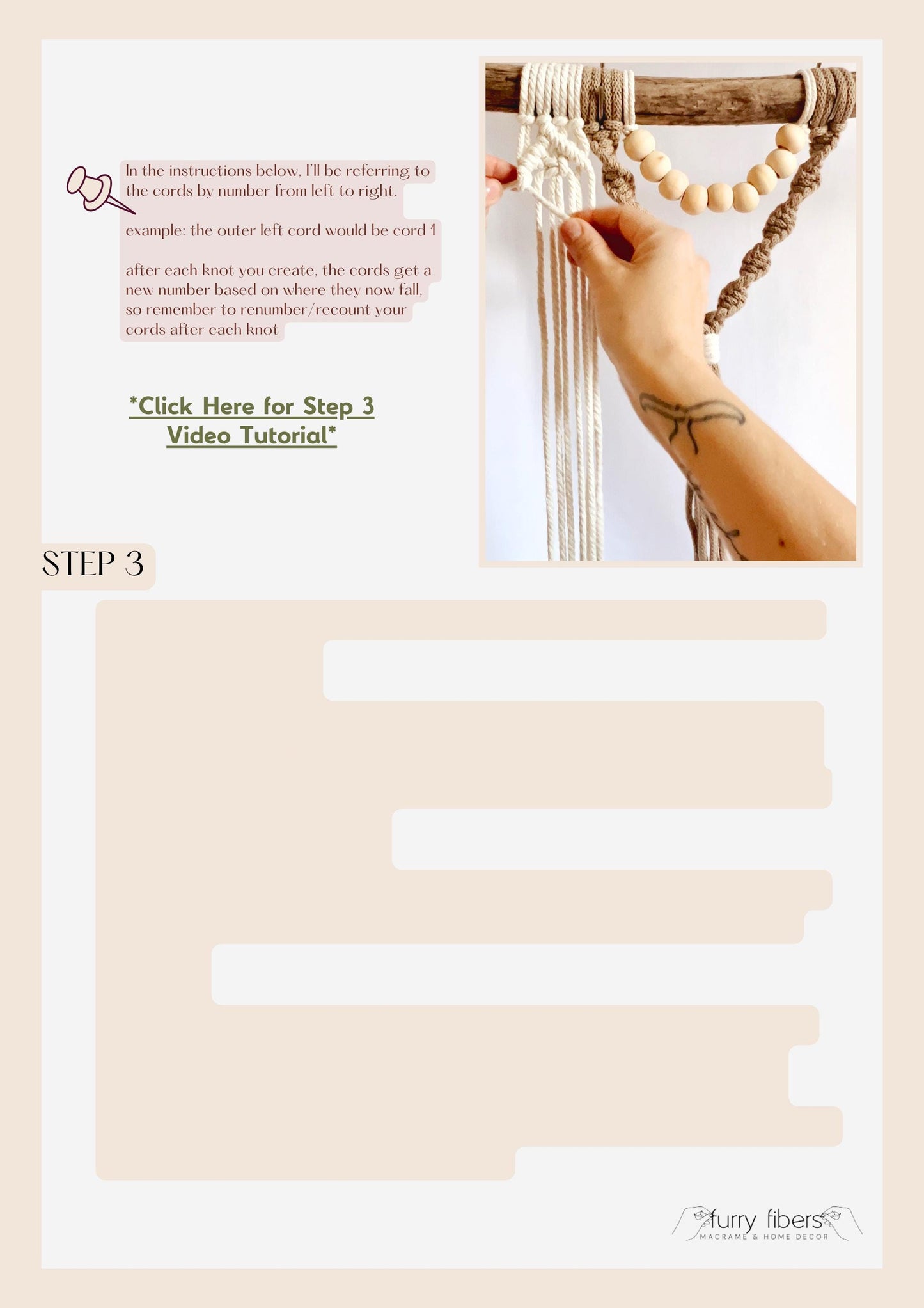 Beginner Macrame Tutorial - Written PDF Pattern, Video Instructions, DIY macrame wall hanging, Knot Guide Included