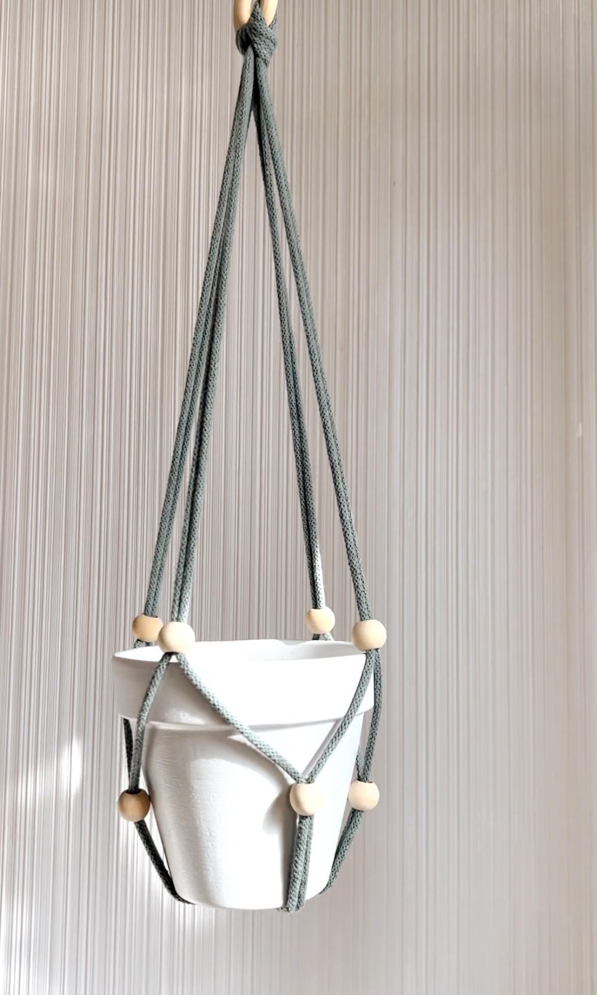DIY Plant Hanger Kit with Optional Pot - Simple Minimalist Design with Video Tutorial - No Macrame Experience Needed - 30+ Colors