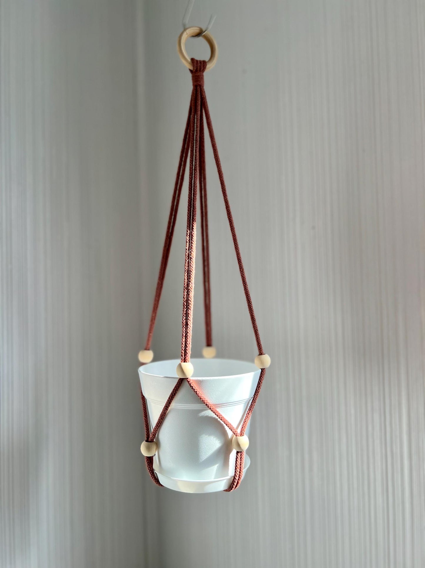 DIY Plant Hanger Kit with Optional Pot - Simple Minimalist Design with Video Tutorial - No Macrame Experience Needed - 30+ Colors
