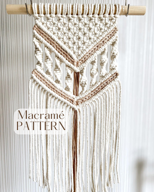 Beginner Macrame Tutorial - Written PDF Pattern, Images and Knot Guide, DIY macrame wall hanging, How to Instructions