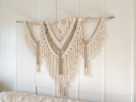 Large Macrame Wall Hanging, Natural Driftwood from Bahamas, One of a Kind