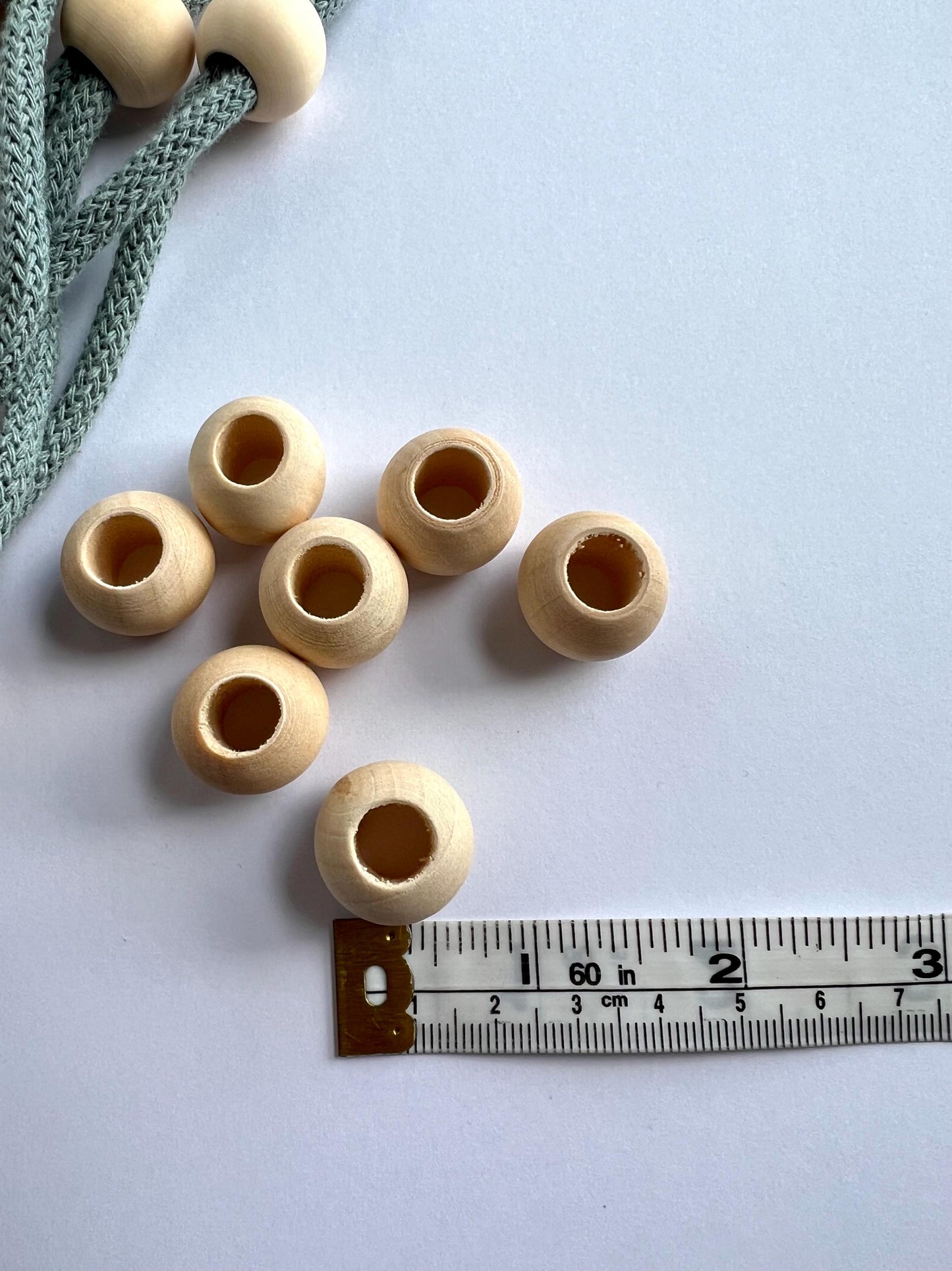 Wood Macrame Beads, Round Natural Unfinished Wooden Beads, DIY Beads