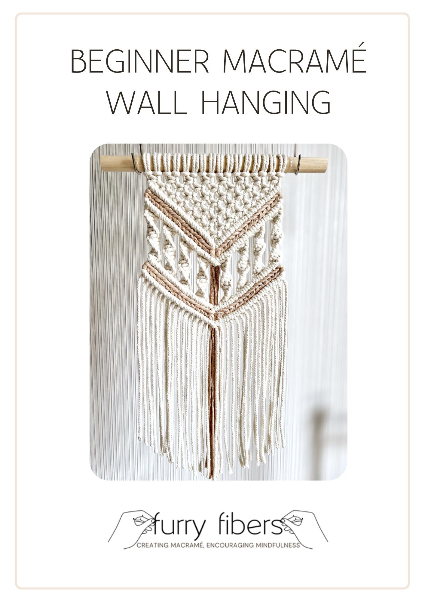 Beginner Macrame Tutorial - Written PDF Pattern, Images and Knot Guide, DIY macrame wall hanging, How to Instructions