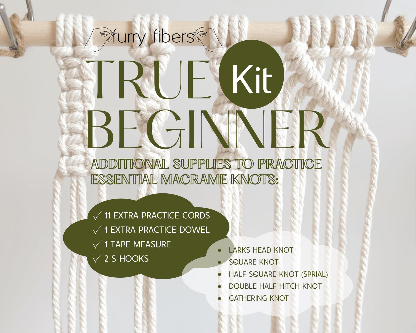 Beginner Macrame DIY Kit - Written PDF Pattern, Video Tutorial & Instructions, macrame wall hanging, Knot Guide Included