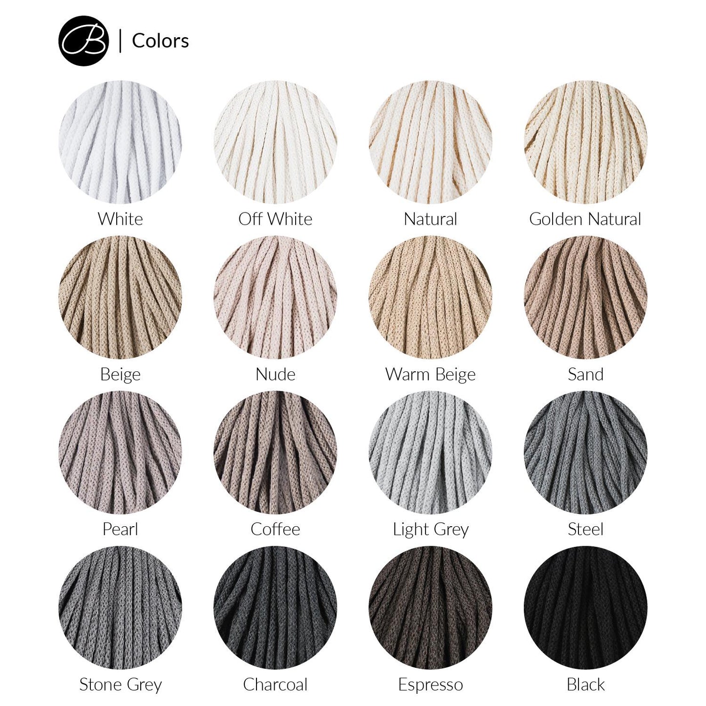5mm Bobbiny Braided Cord, premium macrame cord, crochet yarn, recycled cotton, Freeship over 35 dollars