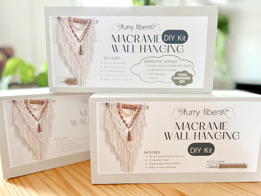 Beginner Macrame DIY Kit - Written PDF Pattern, Video Tutorial & Instructions, macrame wall hanging, Knot Guide Included