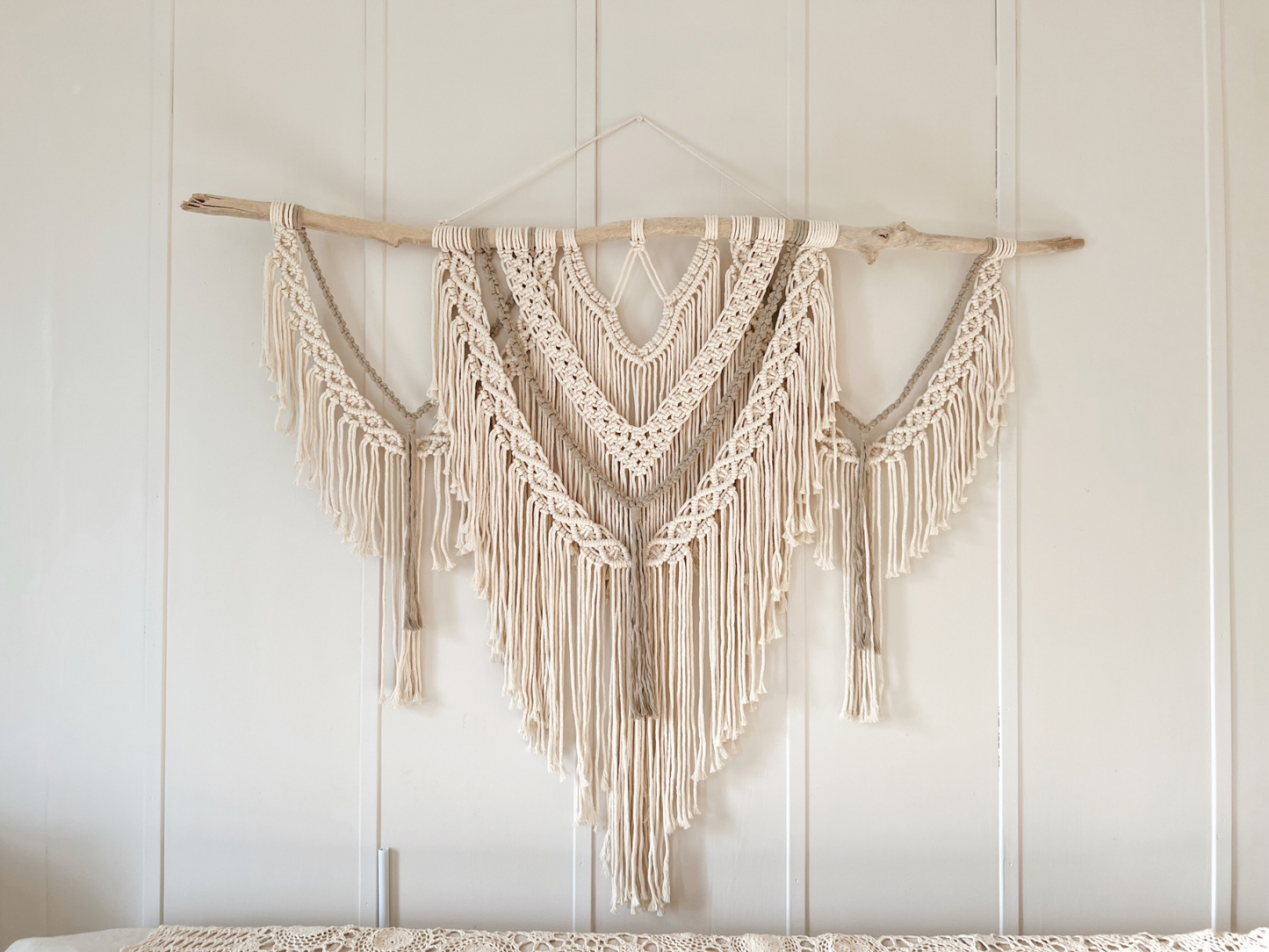 Large Macrame Wall Hanging, Natural Driftwood from Bahamas, One of a Kind