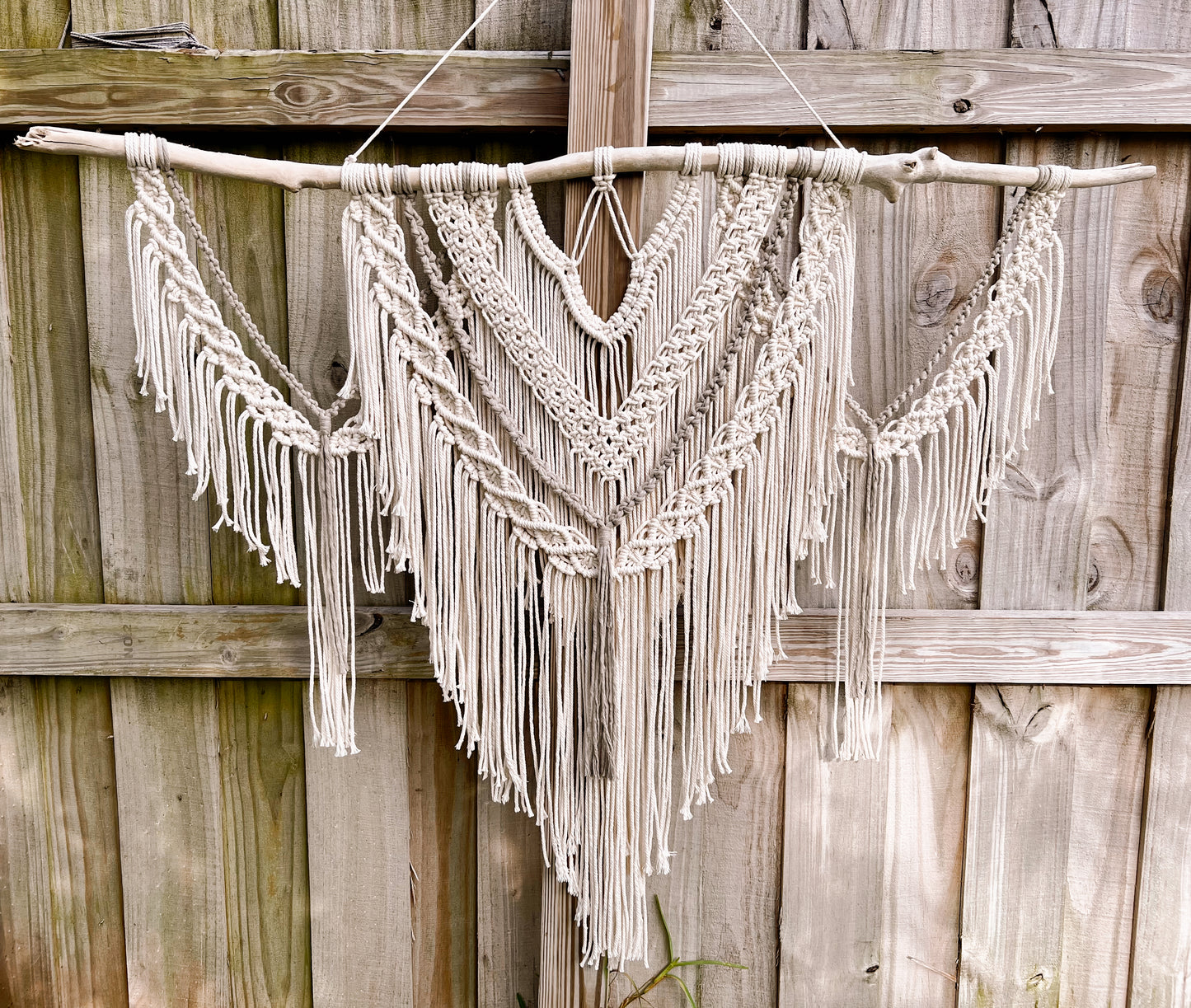 Large Macrame Wall Hanging, Natural Driftwood from Bahamas, One of a Kind