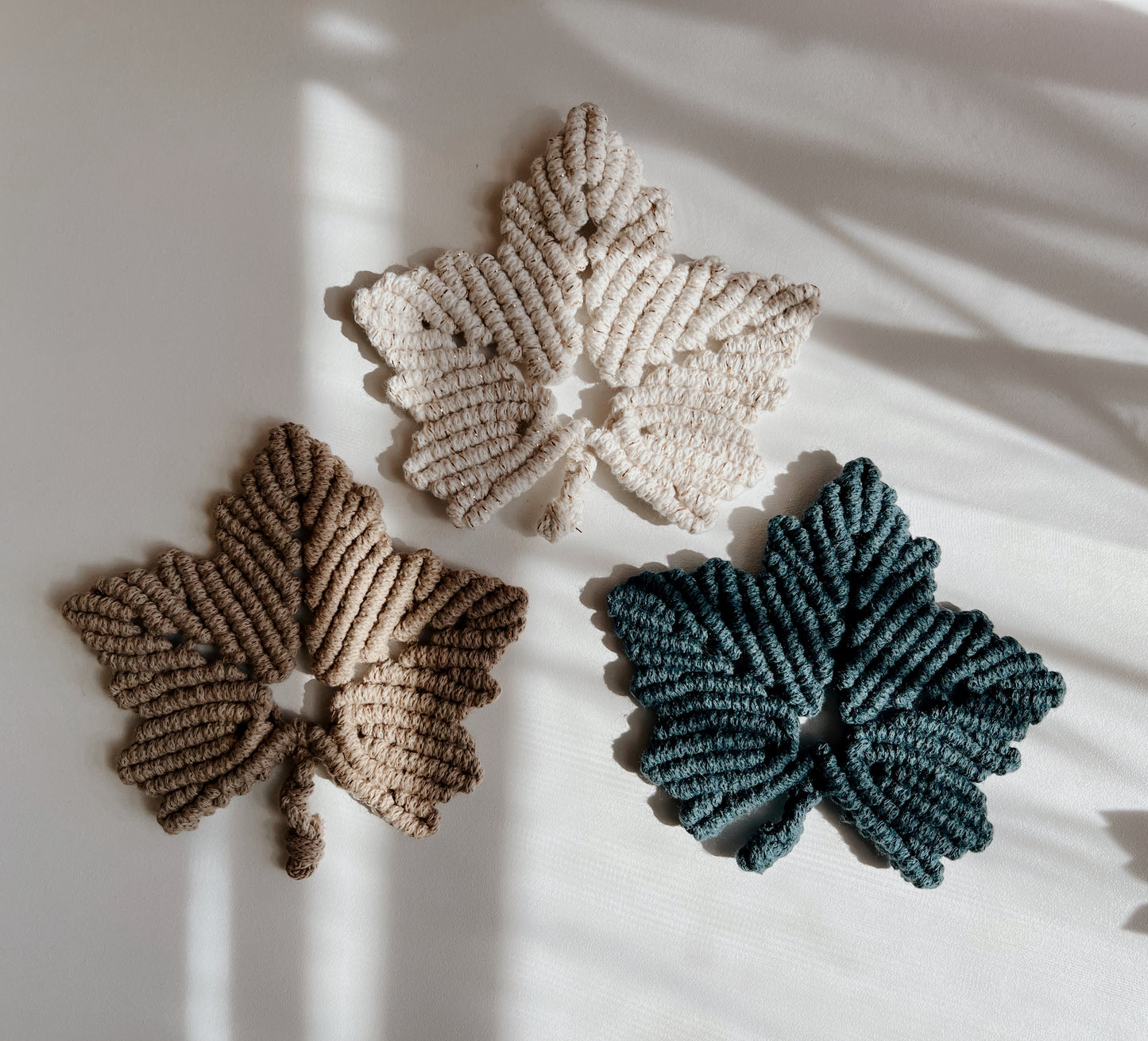 Handmade Maple Leaf Coasters, Set of 2