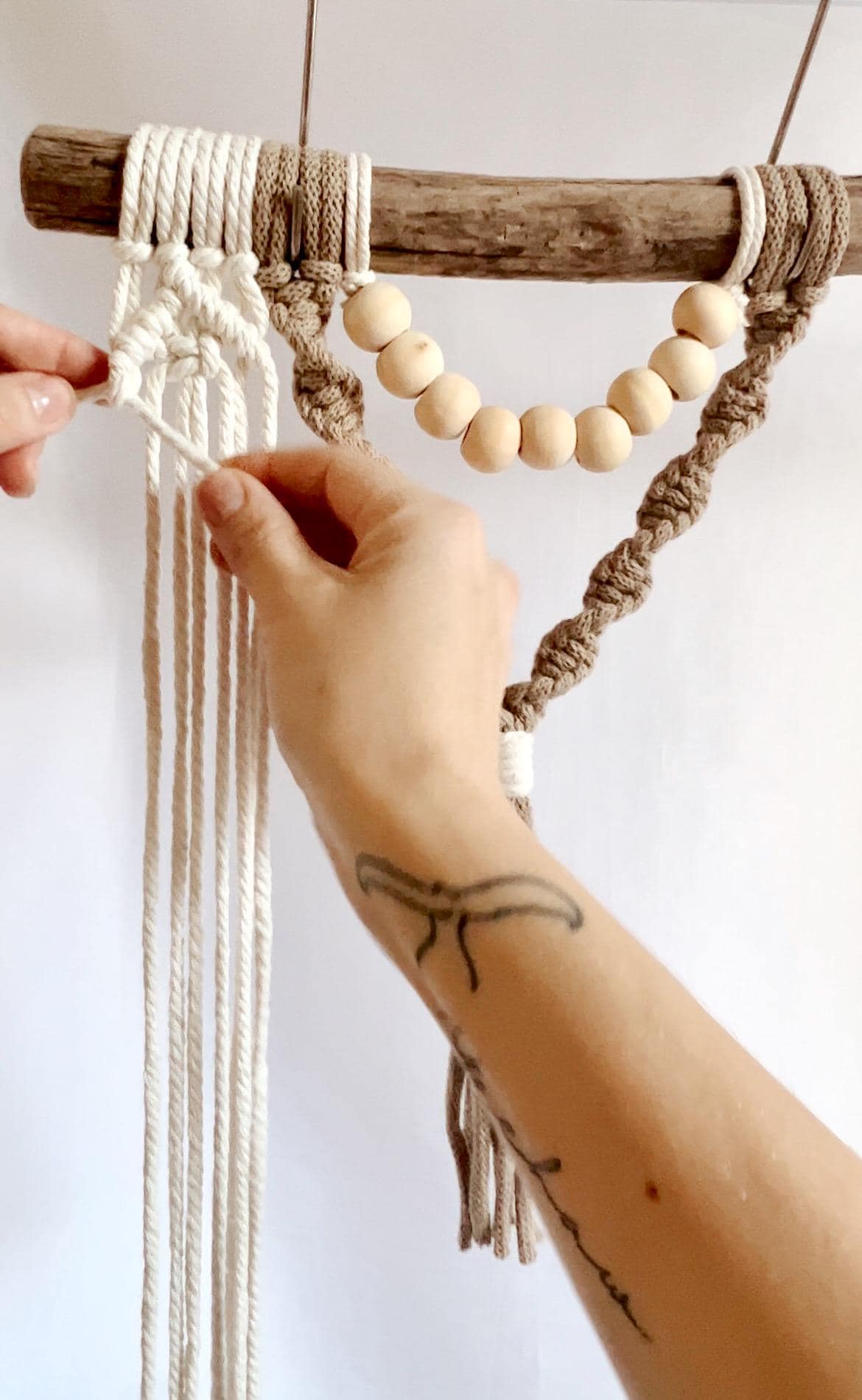 Wood Macrame Beads, Round Natural Unfinished Wooden Beads, DIY Beads
