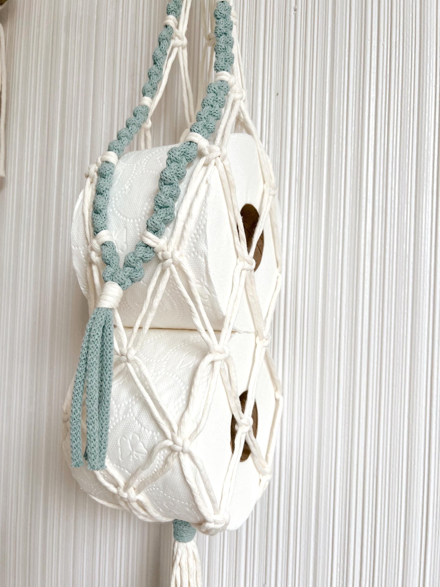 Macrame PATTERN - Written PDF, Images and Knot Guide Included, DIY bathroom storage hanger, Instant Digital Download