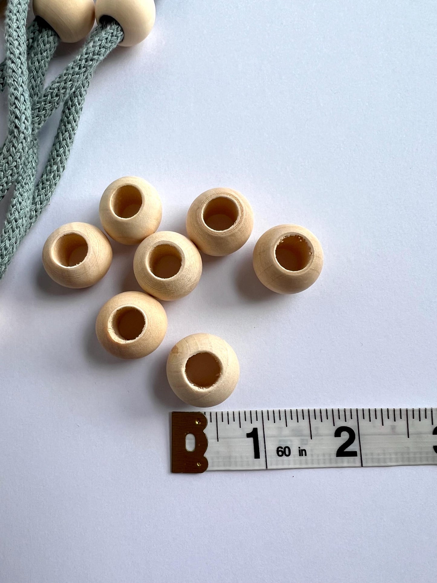 Wood Macrame Beads, Round Natural Unfinished Wooden Beads, DIY Beads