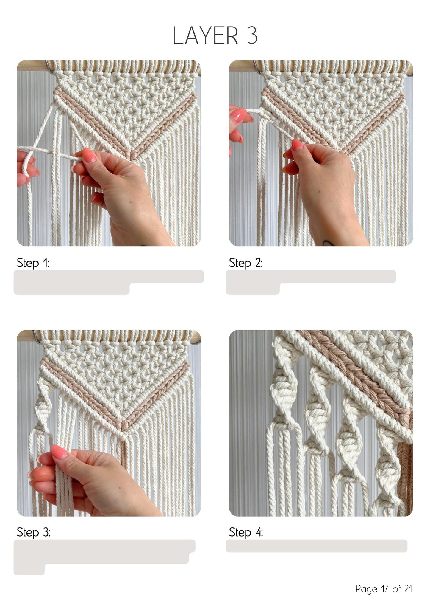 Macrame Wall Hanging Tutorial: Beginner PDF Pattern with Knot Guide