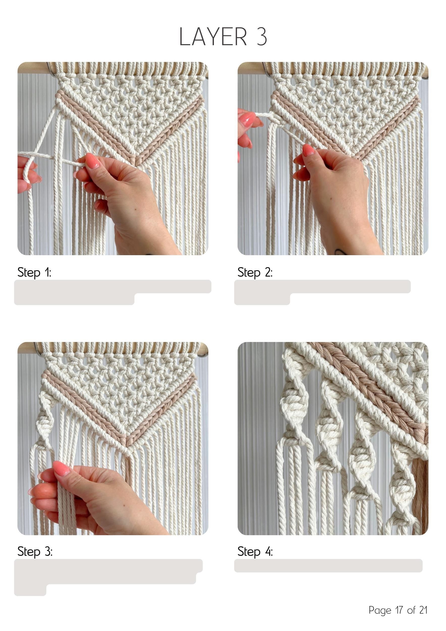 Macrame Wall Hanging Tutorial: Beginner PDF Pattern with Knot Guide
