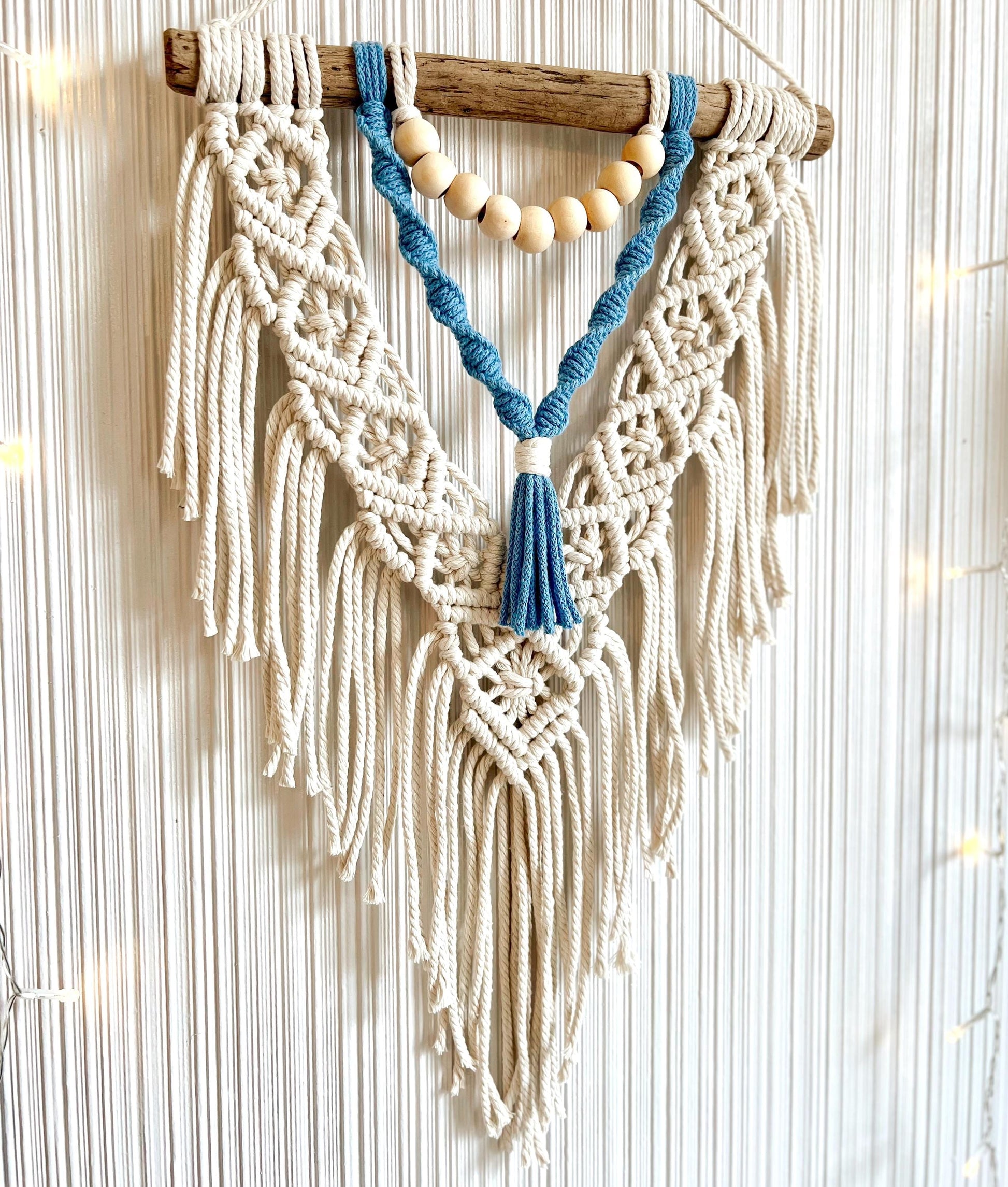 Macrame DIY Kit: Beginner Beaded Wall Hanging with Video (PDF Pattern Available)