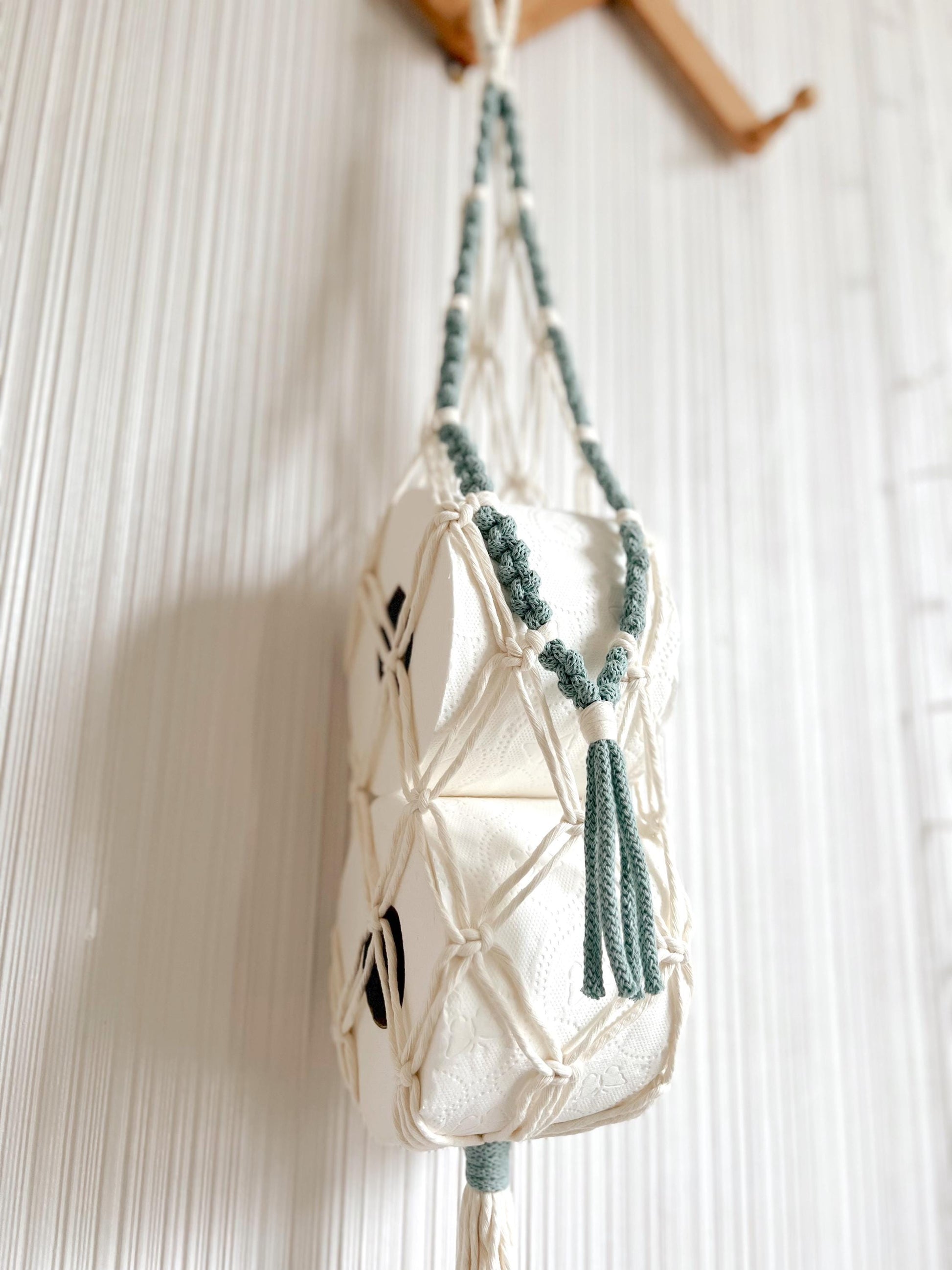 Macrame Hanging Storage Tutorial: Toilet Paper Holder, DIY PATTERN (PDF Download & Knot Guide Included)