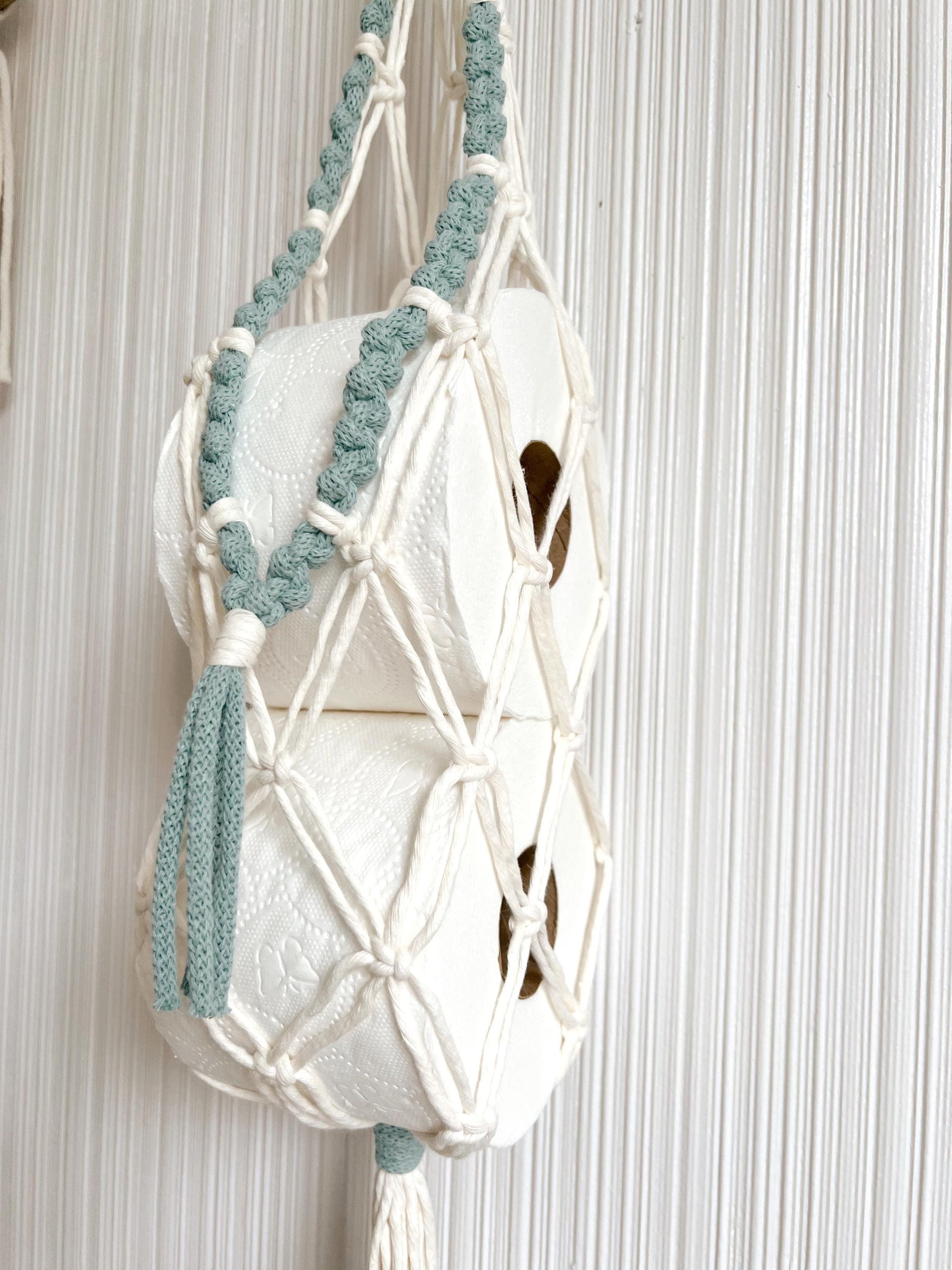 Macrame Hanging Storage Tutorial: Toilet Paper Holder, DIY PATTERN (PDF Download & Knot Guide Included)