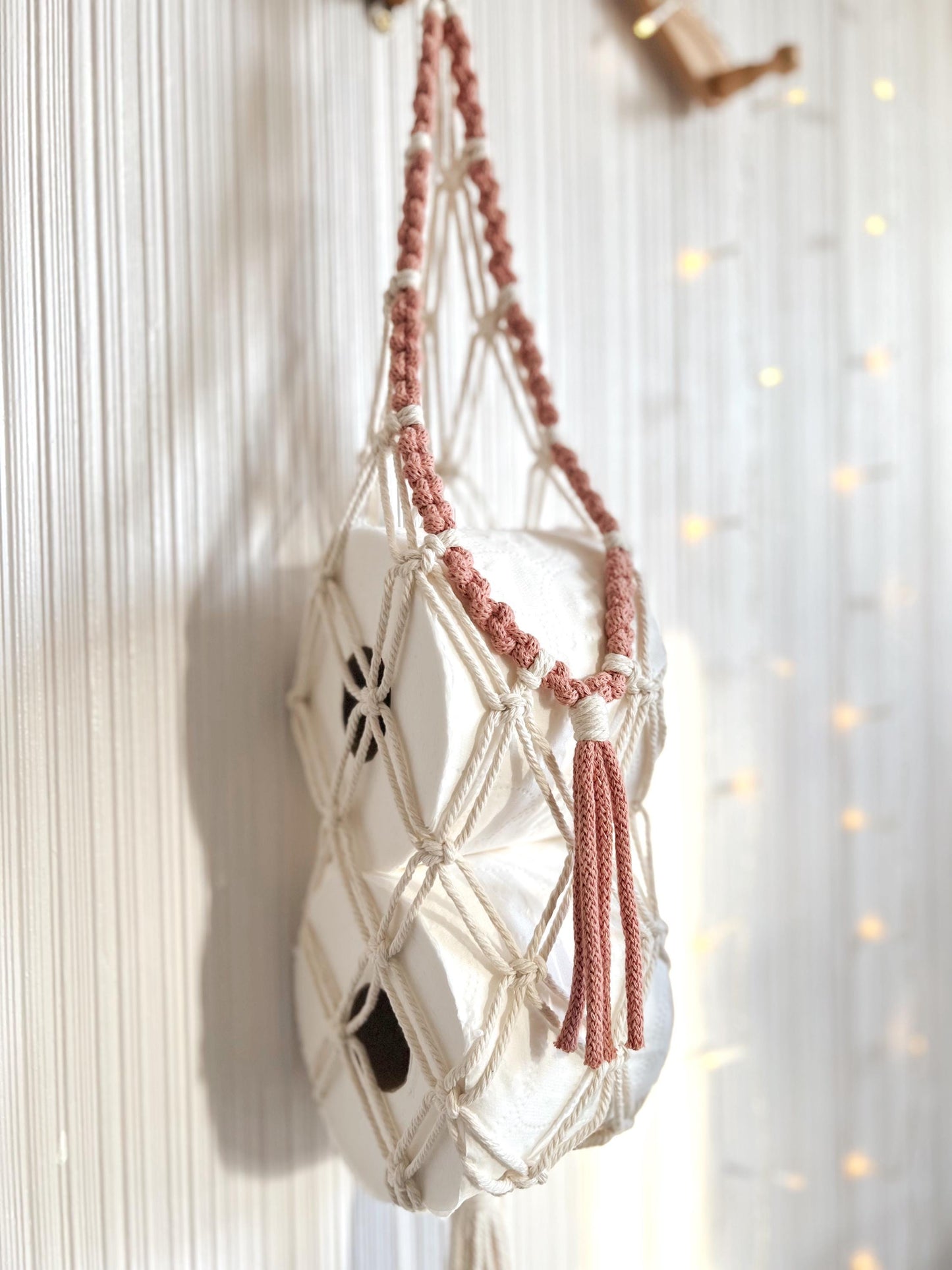 Macrame Hanging Storage Tutorial: Toilet Paper Holder, DIY PATTERN (PDF Download & Knot Guide Included)