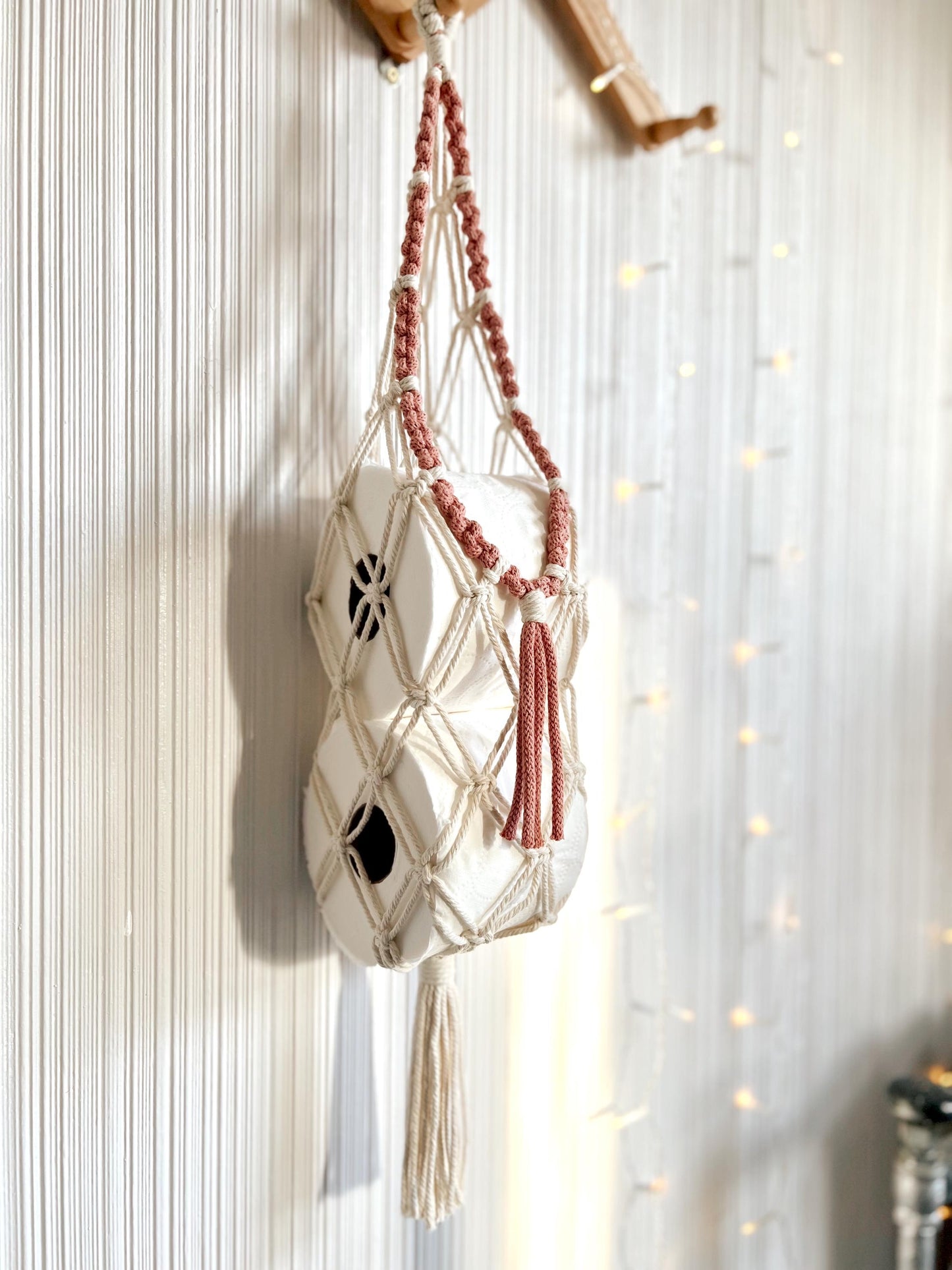 Macrame Hanging Storage Tutorial: Toilet Paper Holder, DIY PATTERN (PDF Download & Knot Guide Included)