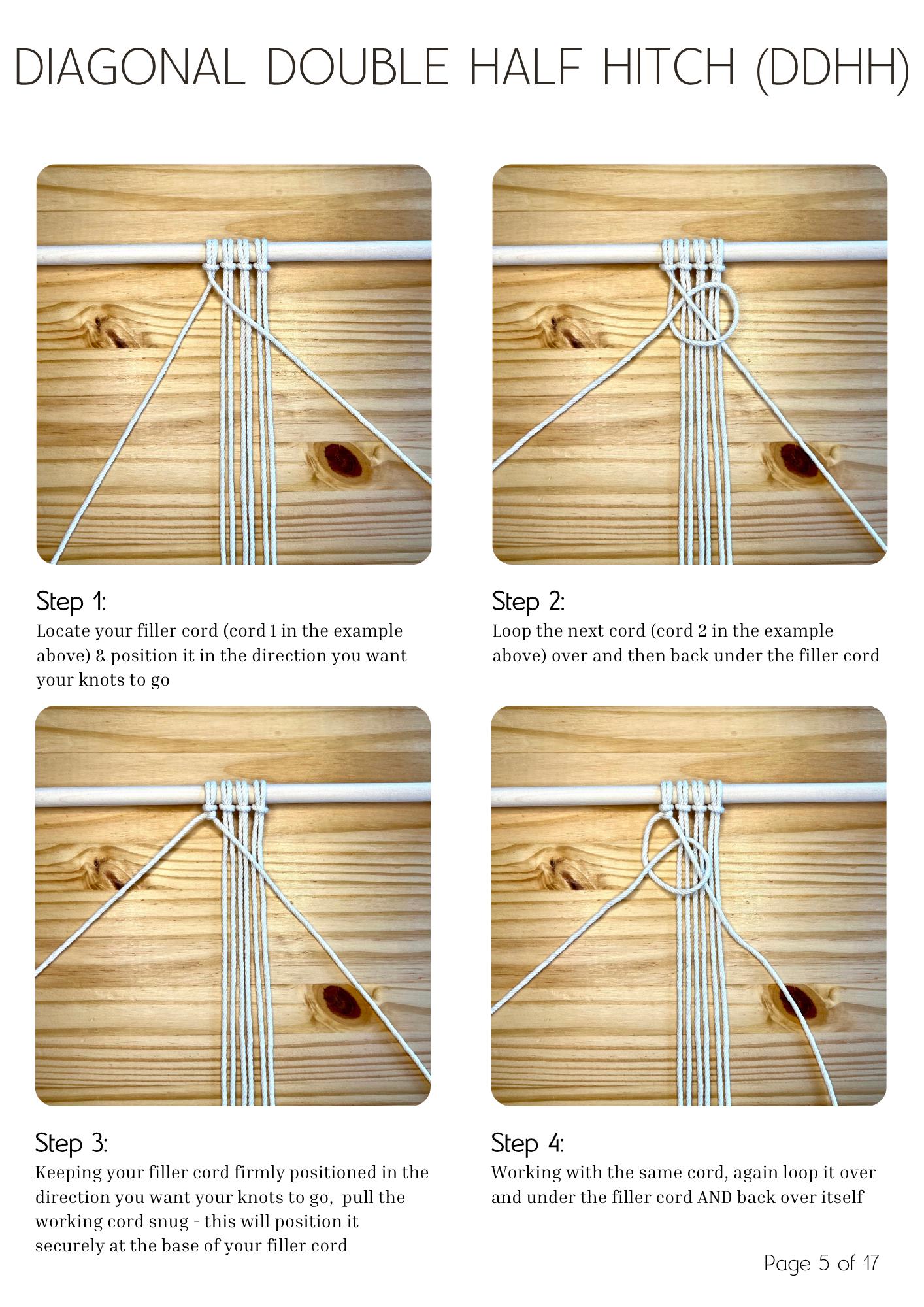 Macrame Beginner Kit: Bobbiny 5mm Cord, Dowel, Beads & Patterns