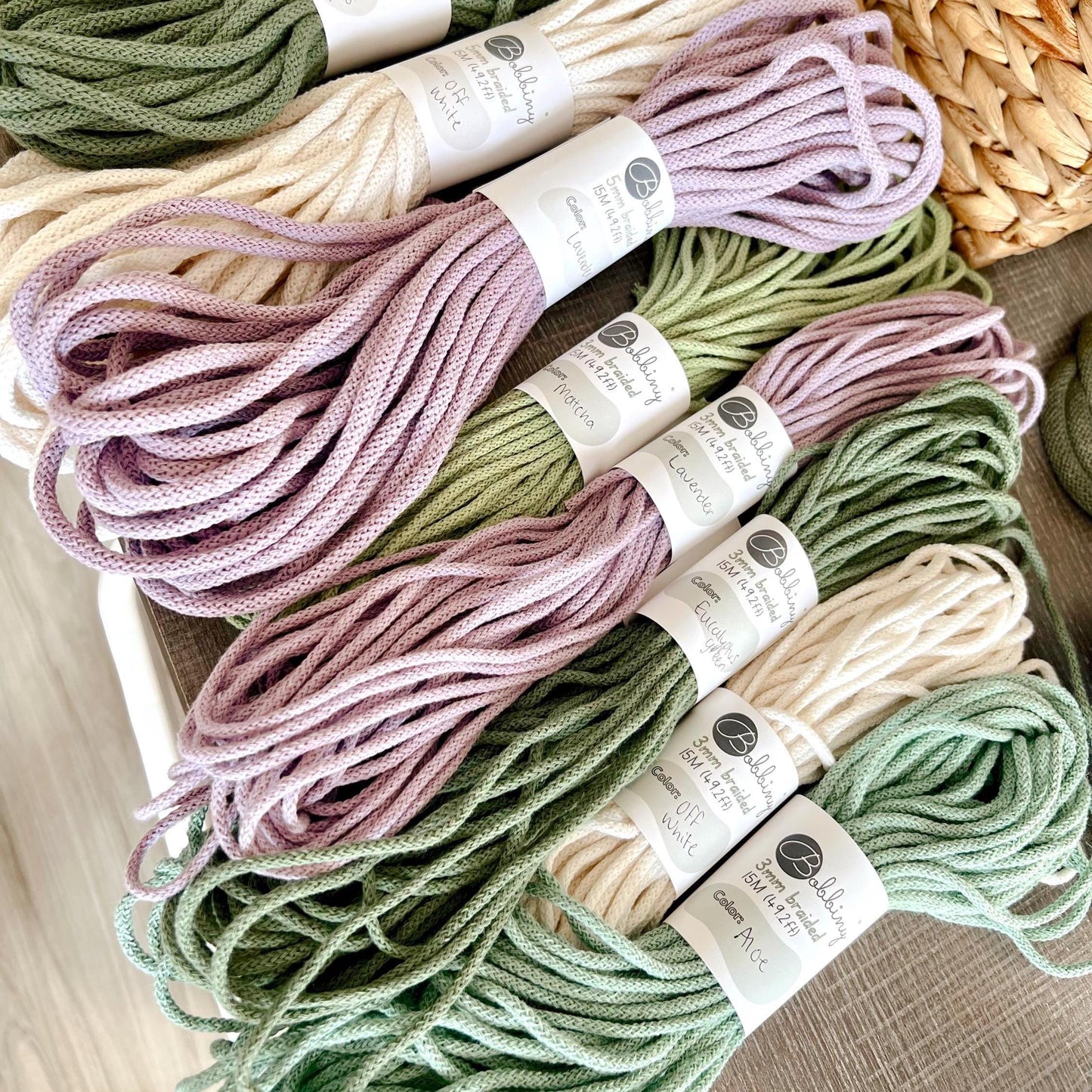 Bobbiny 3mm Junior Braided Cord, Fast US Shipping, Premium Macrame Cord, 15 meters, 30 meters, OEKO-TEX® Certified