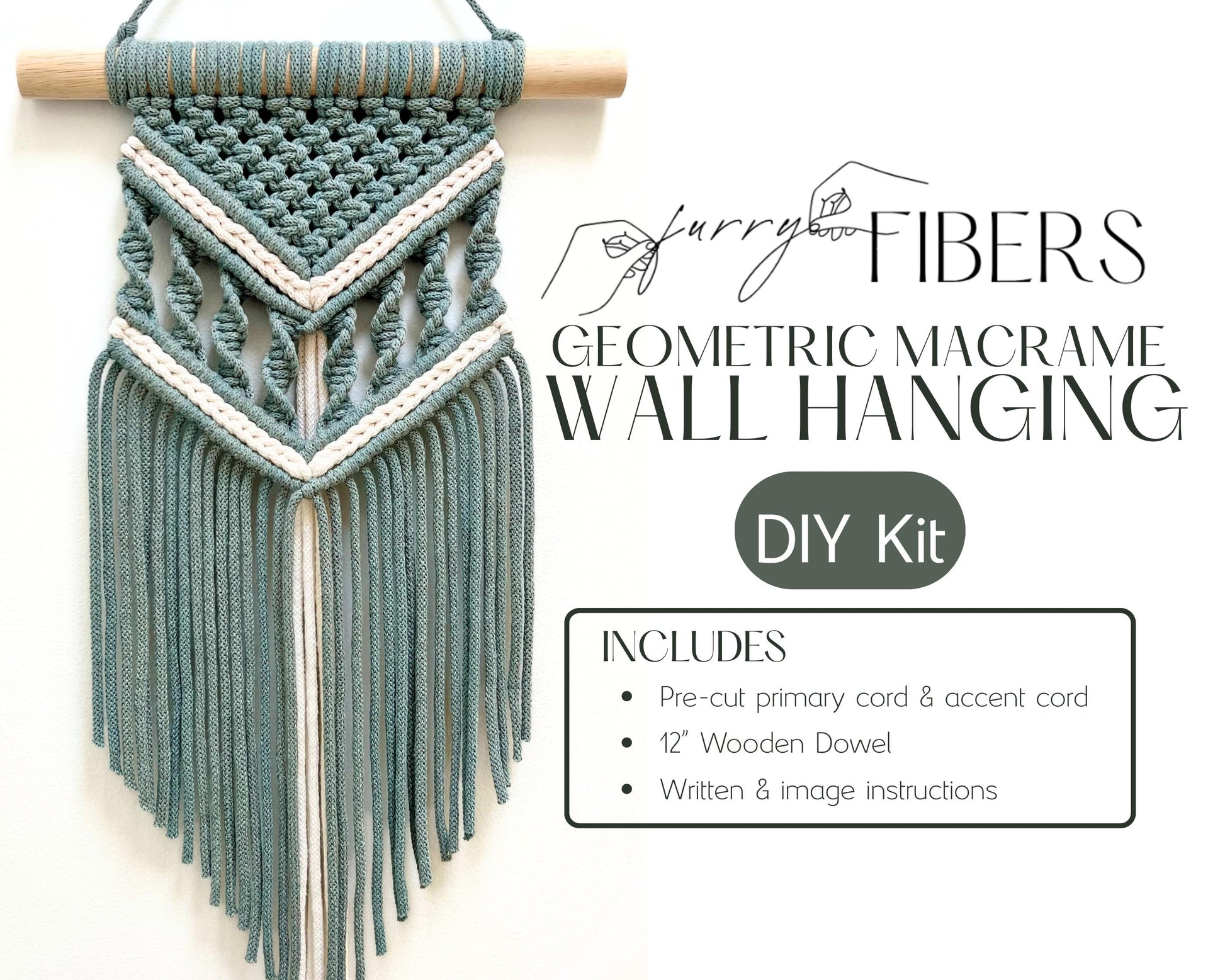 Macrame DIY Kit: Beginner Geometric Wall Hanging with Images (PDF Pattern Available)