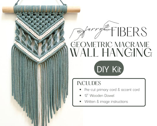 Macrame DIY Kit: Beginner Geometric Wall Hanging with Images (PDF Pattern Available)