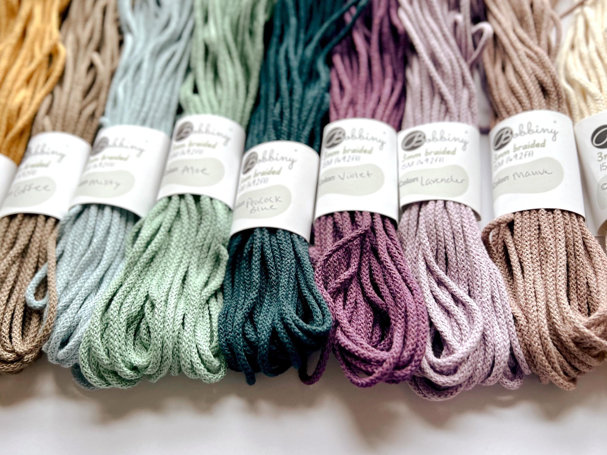 Bobbiny 3mm Junior Braided Cord, Fast US Shipping, Premium Macrame Cord, 15 meters, 30 meters, OEKO-TEX® Certified