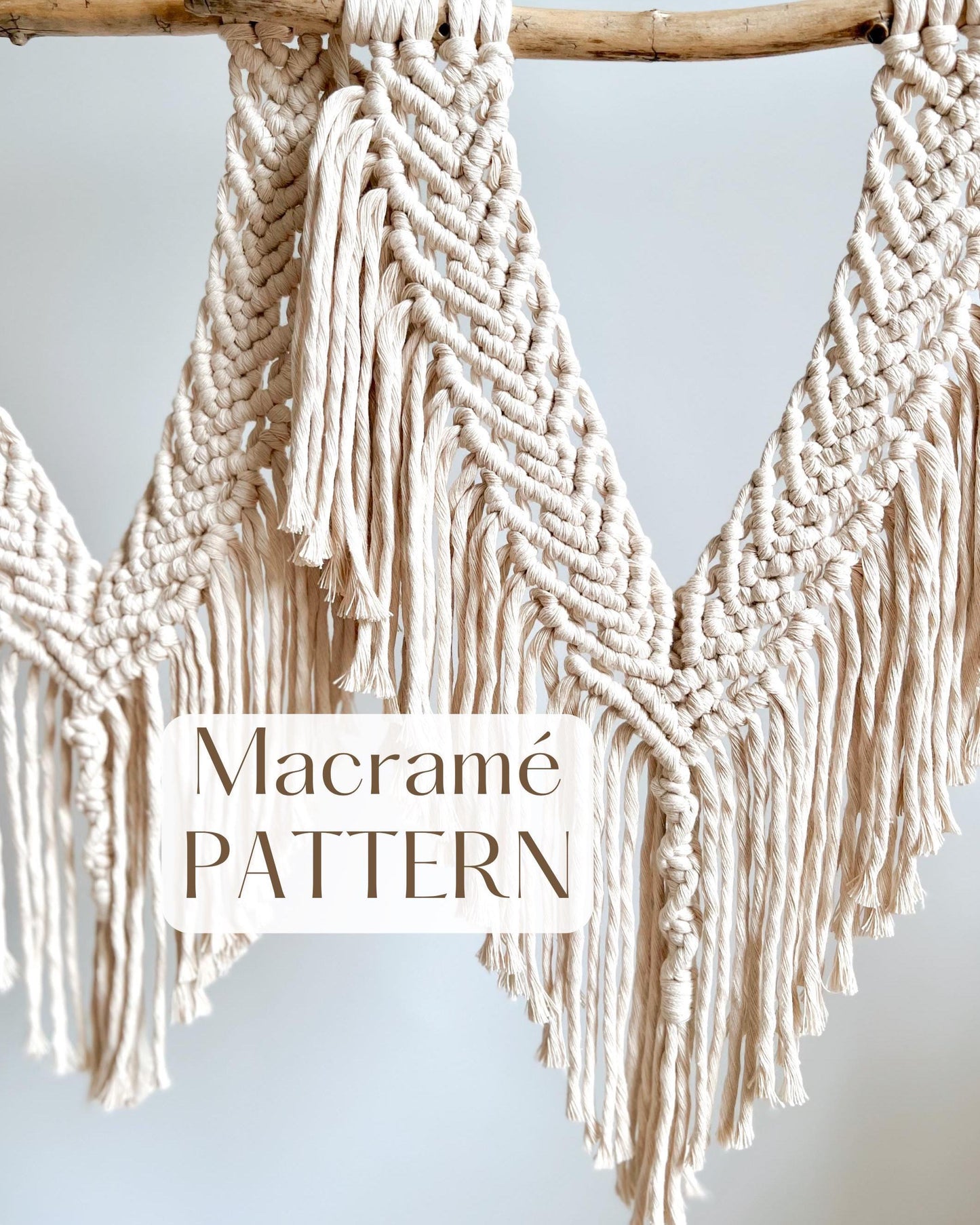 Macrame Wall Hanging Pattern: PDF Instructions and Images, Macrame Knot Guide, Supplementary Videos