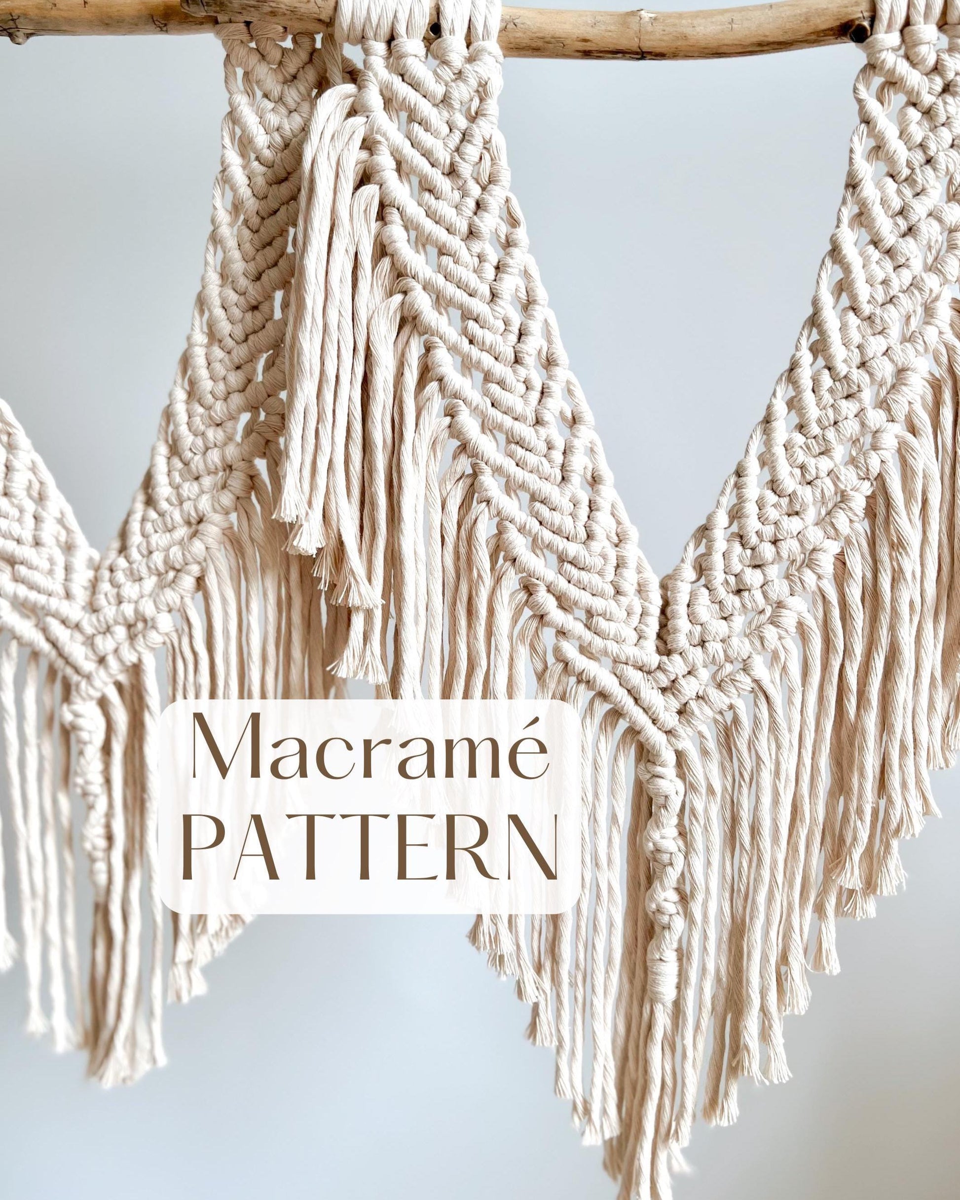 Macrame Wall Hanging Pattern: PDF Instructions and Images, Macrame Knot Guide, Supplementary Videos