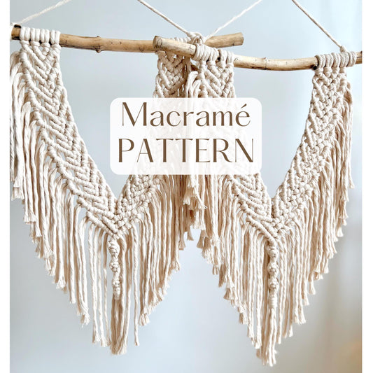 Macrame Wall Hanging Pattern: PDF Instructions and Images, Macrame Knot Guide, Supplementary Videos