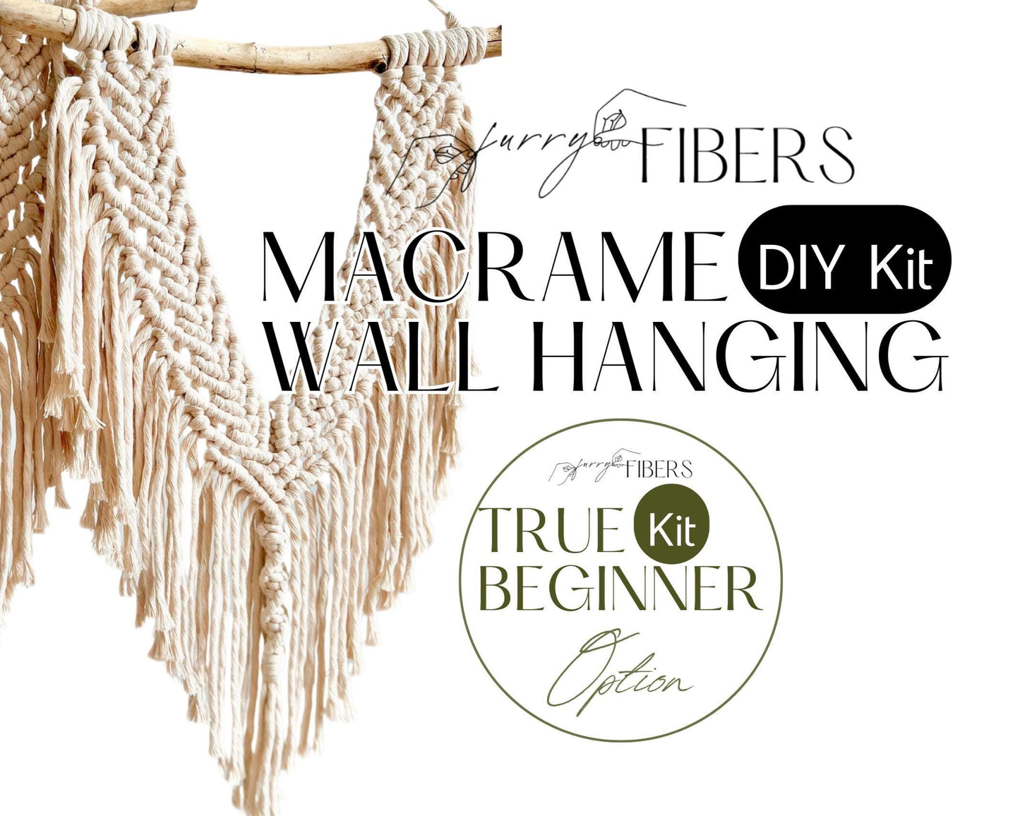 Macrame DIY Kit: Beginner Boho Wall Hanging with Driftwood (PDF Pattern Available)