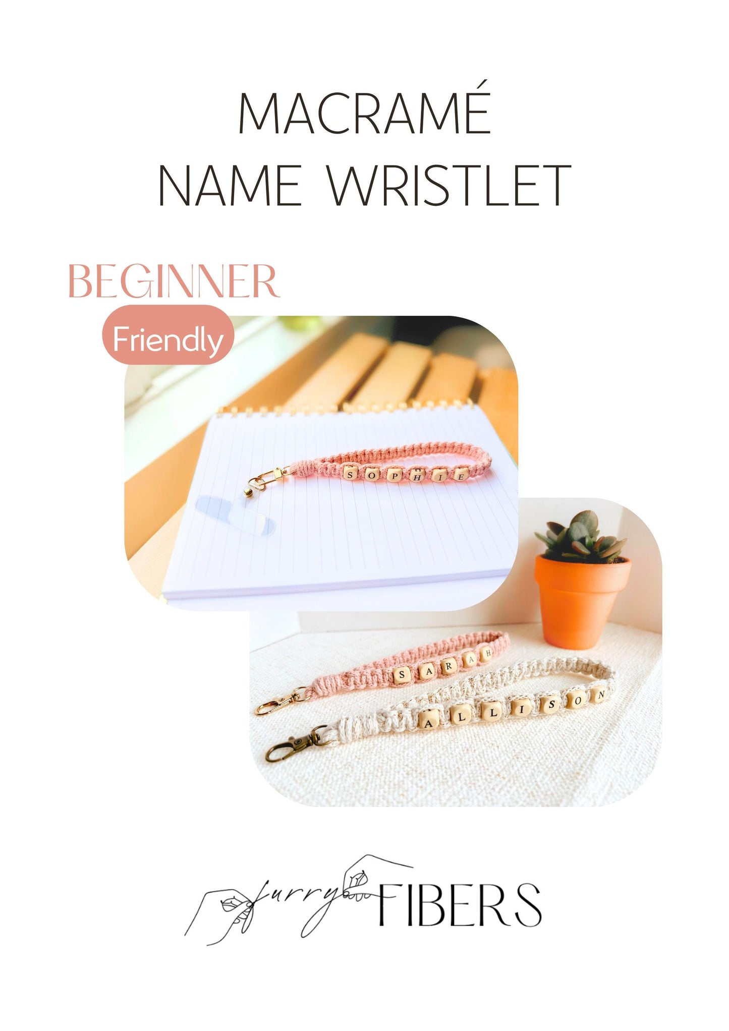 Macrame Keychain Pattern | Beginner Beaded Name Instructions (PDF Download)