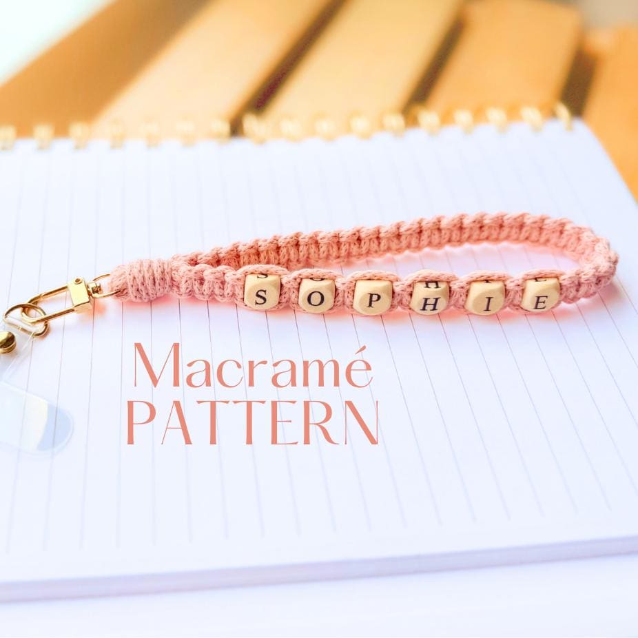 Macrame Keychain Pattern | Beginner Beaded Name Instructions (PDF Download)