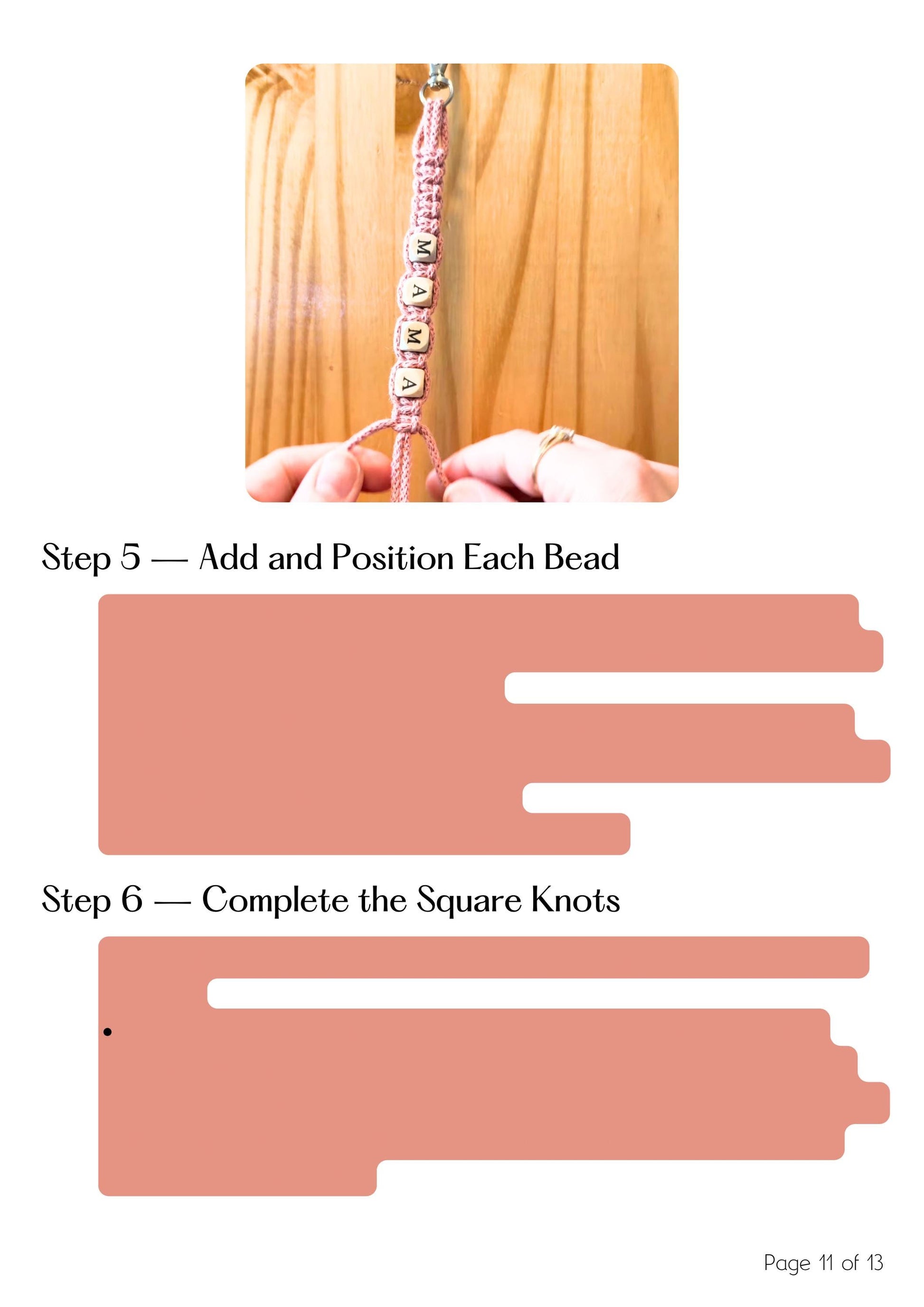 Macrame Keychain Pattern | Beginner Beaded Name Instructions (PDF Download)
