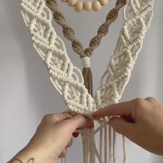 Macrame DIY Kit: Beginner Beaded Wall Hanging with Video (PDF Pattern Available)