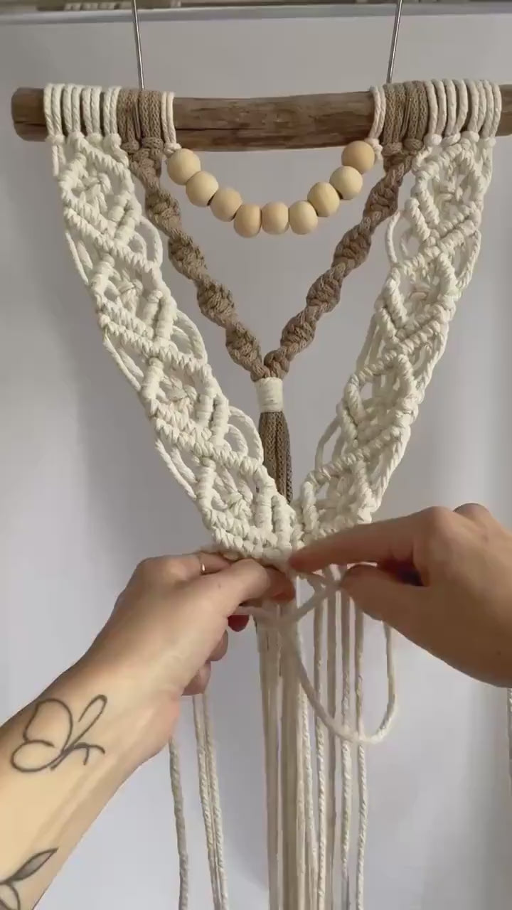 Macrame DIY Kit: Beginner Beaded Wall Hanging with Video (PDF Pattern Available)